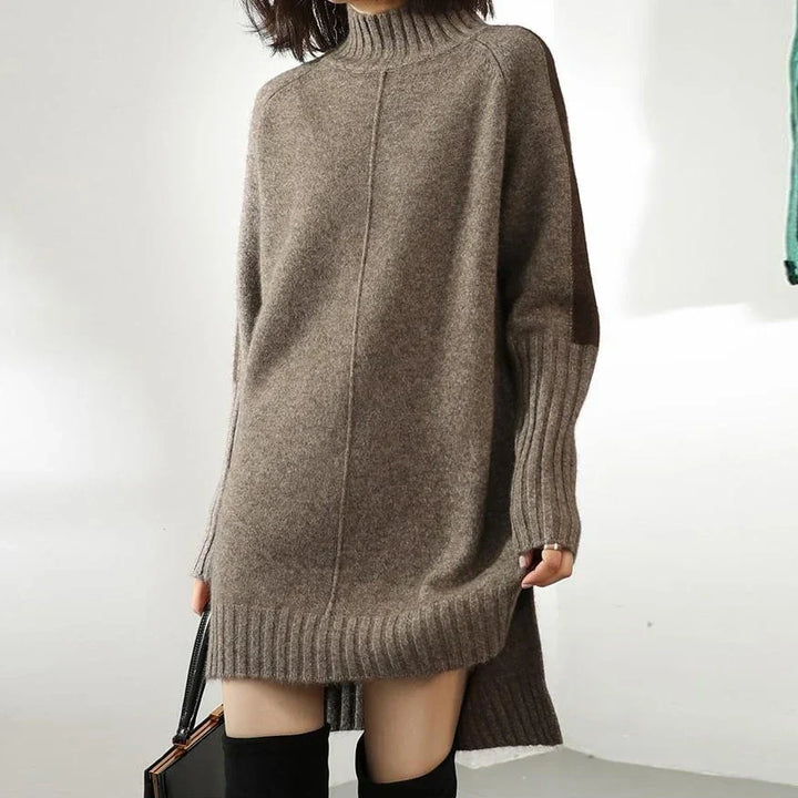 Lottie | Women's High Neck Relaxed Longline Sweater Dress