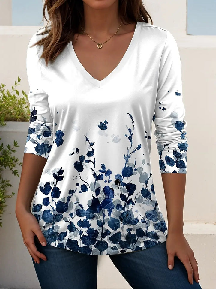 Madeline | Women's V Neck Long Sleeve Casual T Shirt