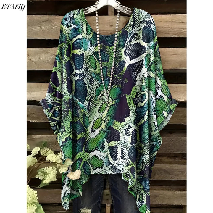 Hope | Women's Floral Crew Neck Short Sleeve Bohemian Tunic