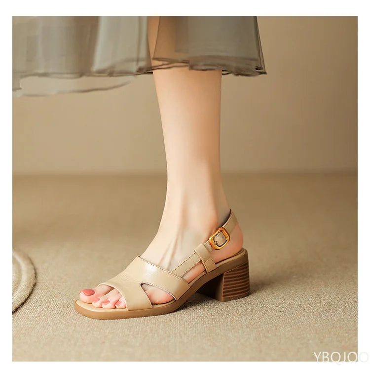 Briony | Women's Square Toe Buckle Slingback Platform Sandals