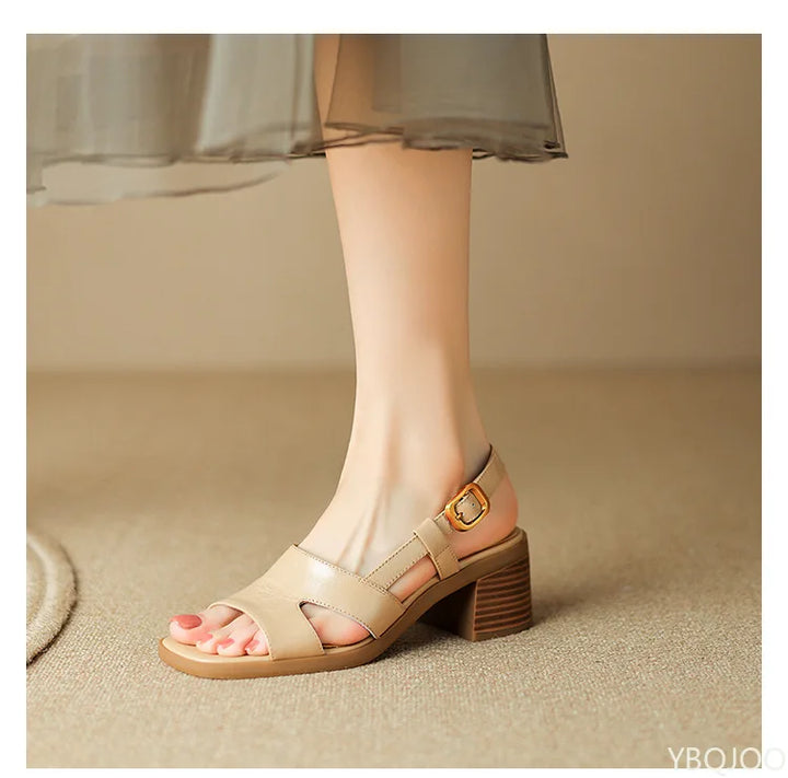 Briony | Women's Square Toe Buckle Slingback Platform Sandals