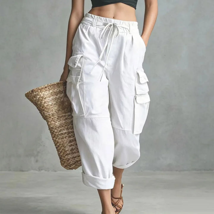 Stylish Wide Leg Cargo Pants for Women with Plus Size Flowy Style