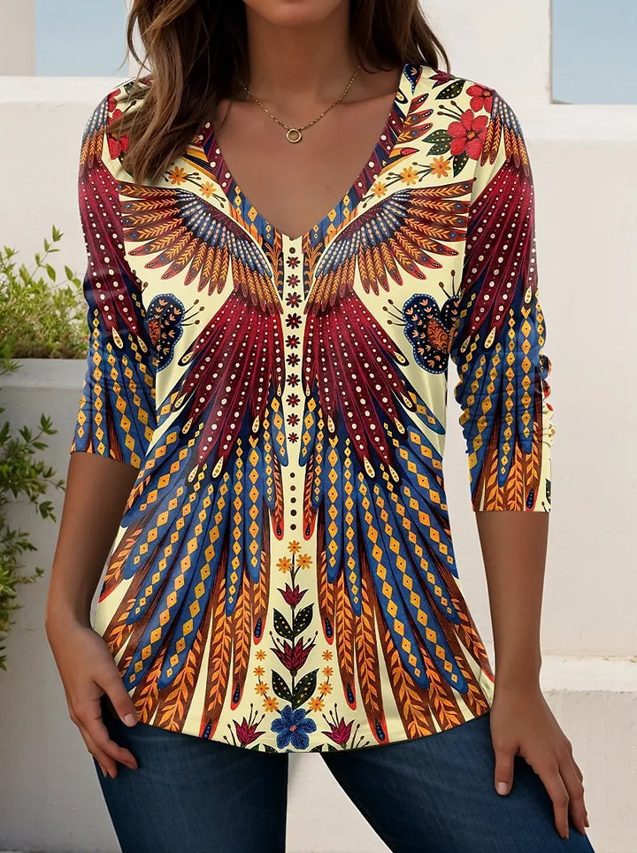 Madeline | Women's V Neck Long Sleeve Casual T Shirt