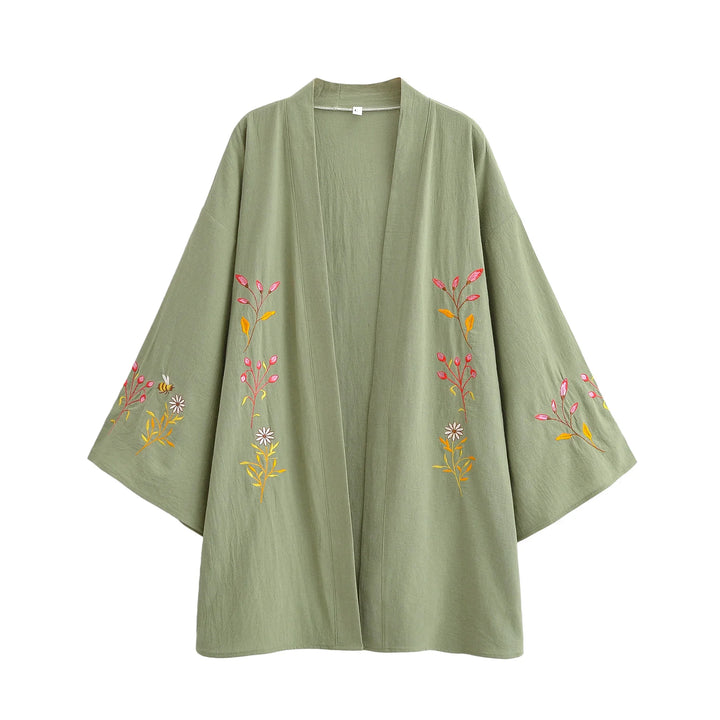 Wendla | Women Floral Embroidered Kimono Cardigan