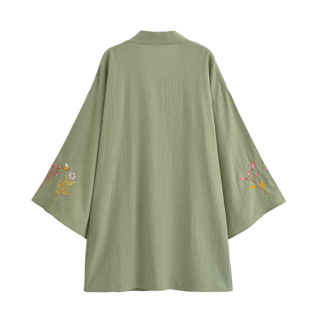 Wendla | Women Floral Embroidered Kimono Cardigan