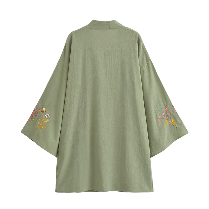 Wendla | Women Floral Embroidered Kimono Cardigan