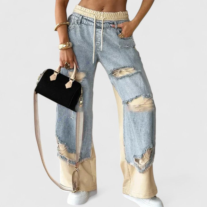 Ysella | Women Colorblock Wide Leg Sweatpants