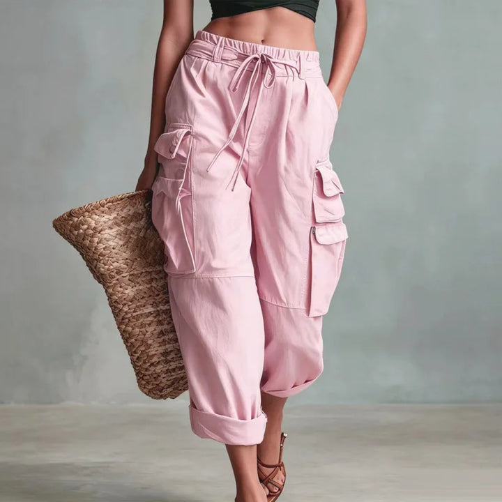 Stylish Wide Leg Cargo Pants for Women with Plus Size Flowy Style