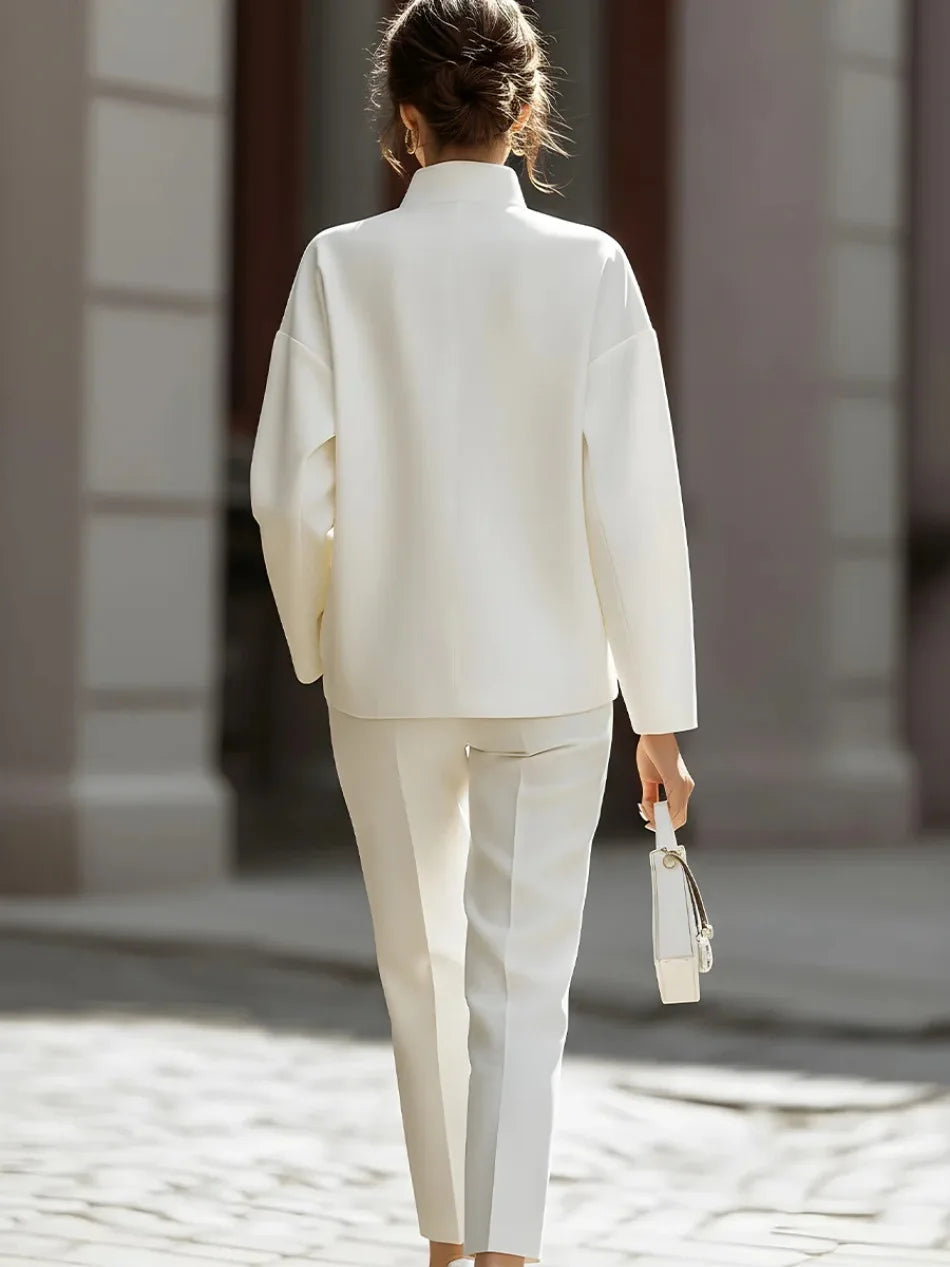 Reed | Women's Button Front Office Two Piece Pockets Set