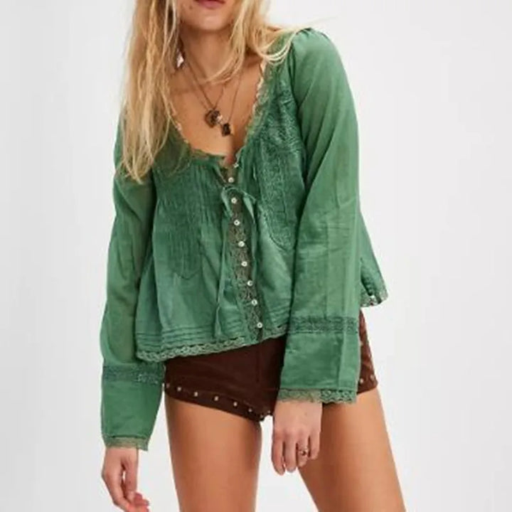 Zenobia | Women Long Sleeve Linen Blouse