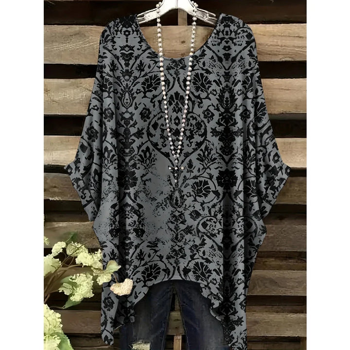 Hope | Women's Floral Crew Neck Short Sleeve Bohemian Tunic