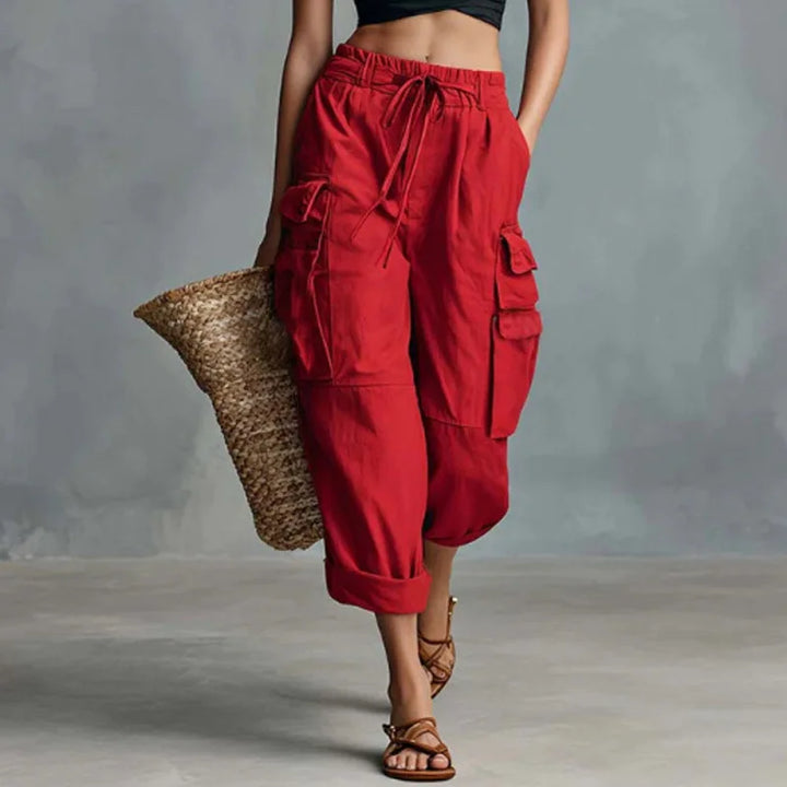 Stylish Wide Leg Cargo Pants for Women with Plus Size Flowy Style