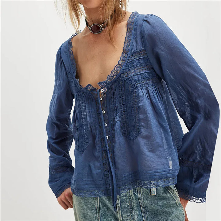 Zenobia | Women Long Sleeve Linen Blouse