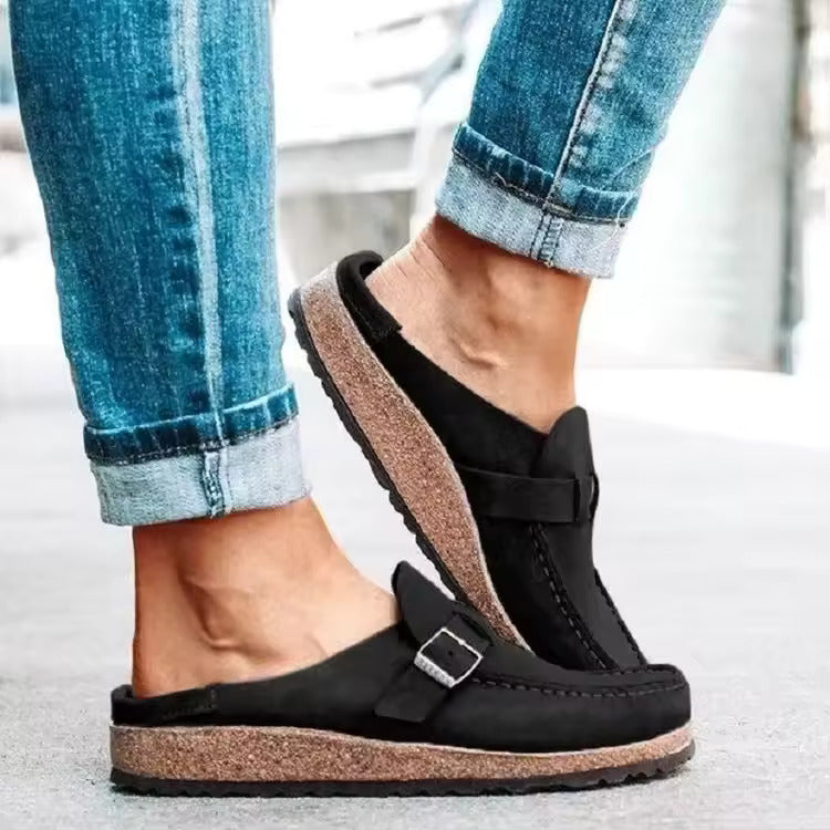 Saskia | Women Buckle Slip On Loafers
