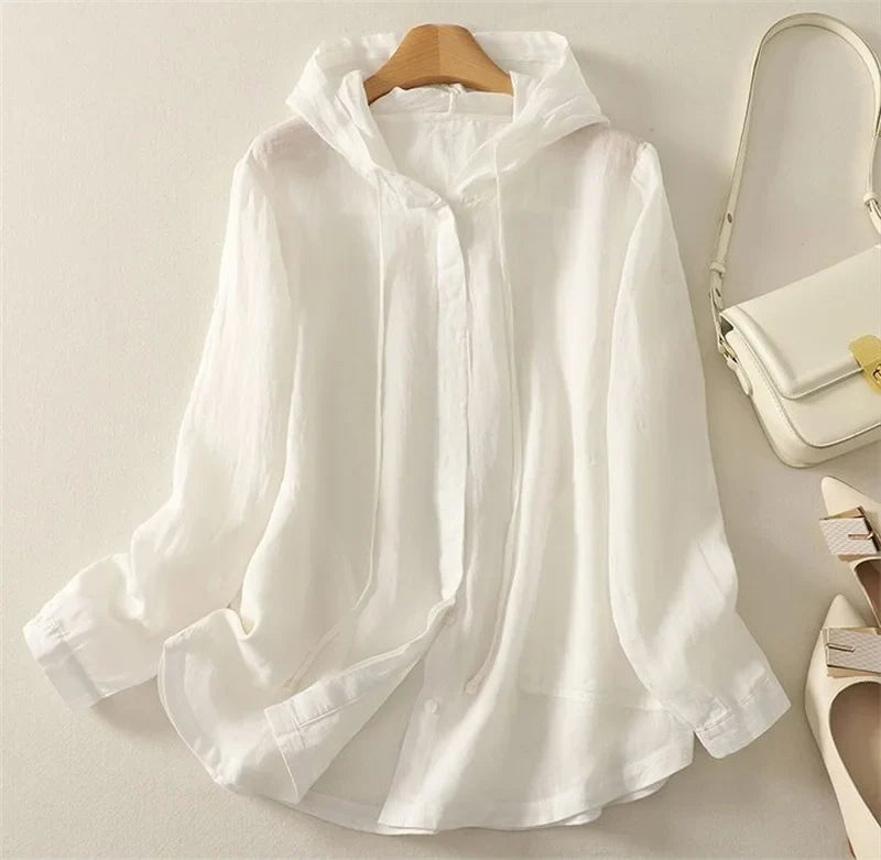 Ainsley | Women's Button Front Casual Hooded Shirt Jacket