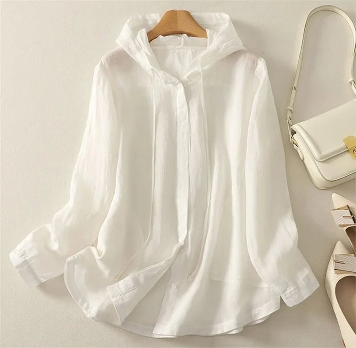 Ainsley | Women's Button Front Casual Hooded Shirt Jacket