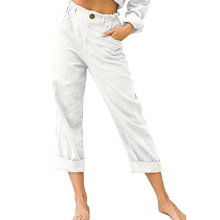 Stylish Linen Trousers for Women with Plus Size Flowy Casual Style