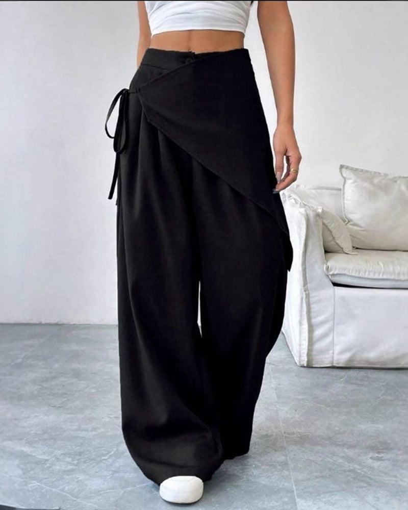 Celestria | Women Wrap Overlay Palazzo Pants