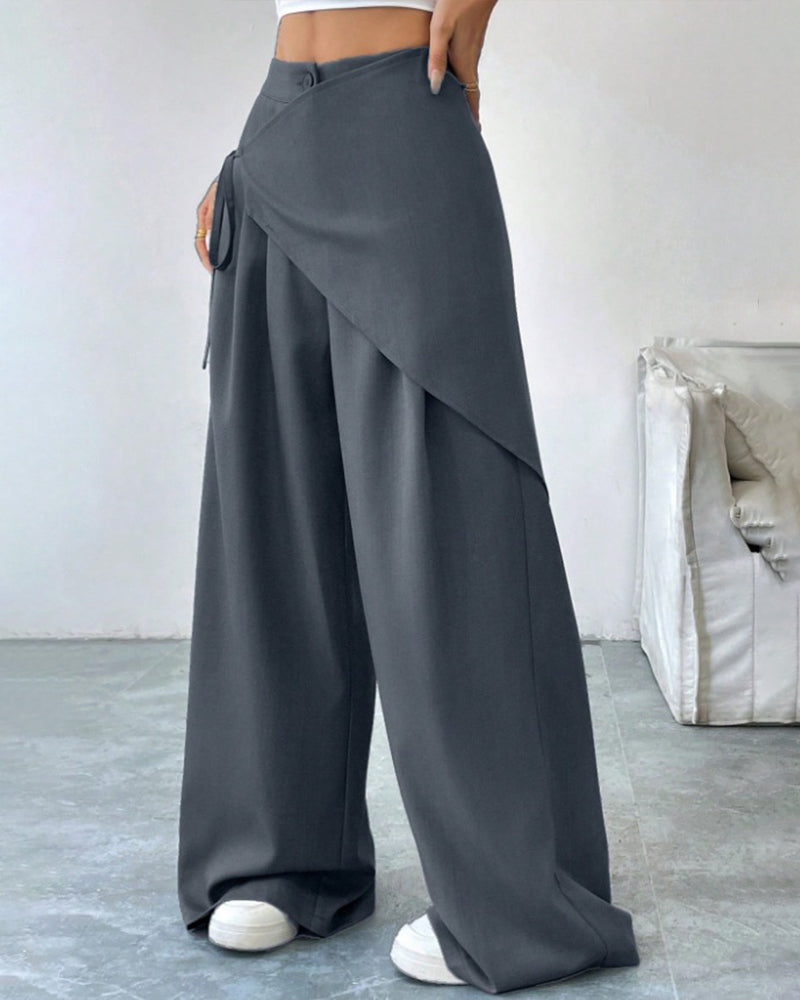 Celestria | Women Wrap Overlay Palazzo Pants