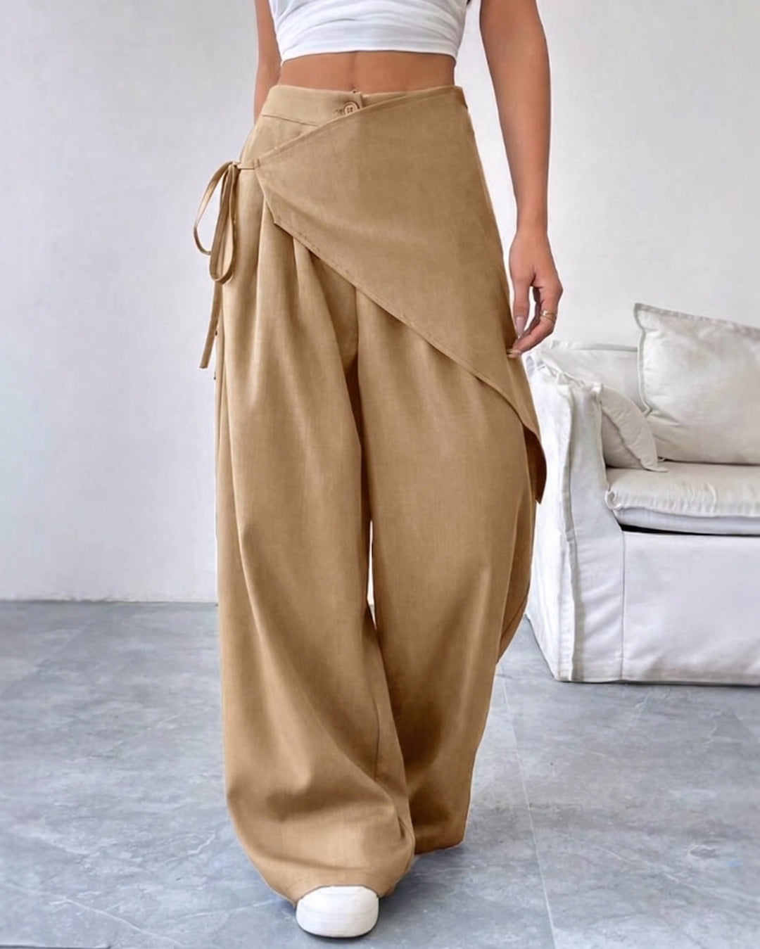Celestria | Women Wrap Overlay Palazzo Pants