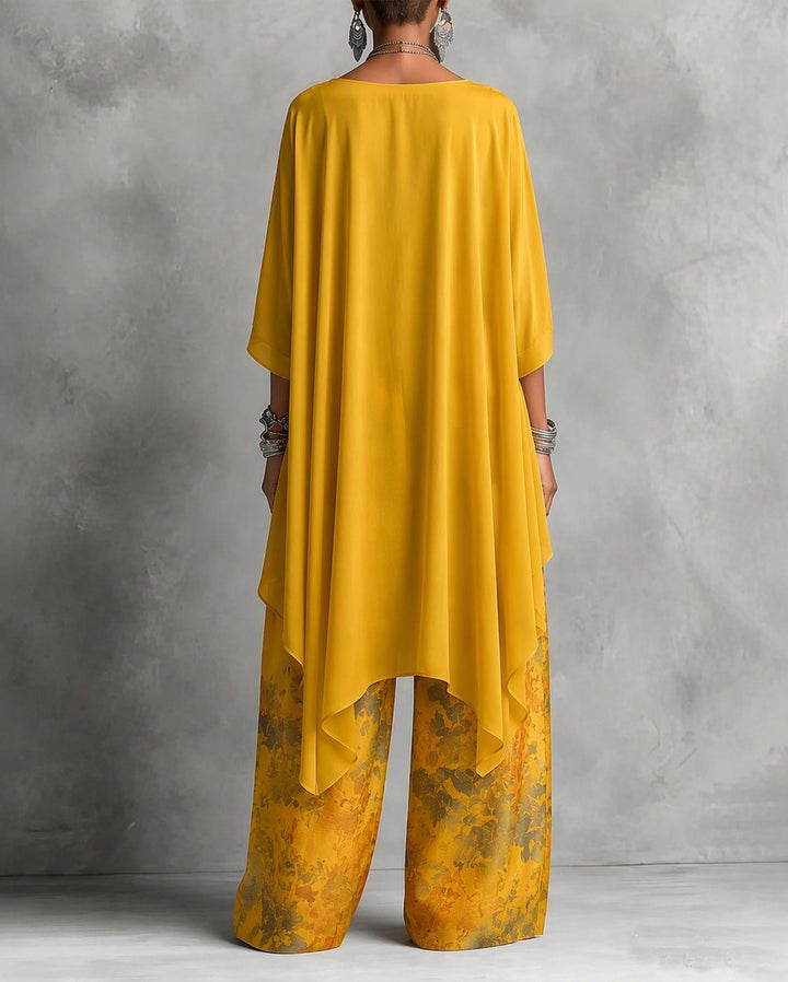 Elfgifu | Women High Low Palazzo Pants Set