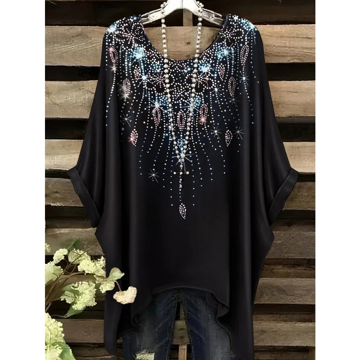 Hope | Women's Floral Crew Neck Short Sleeve Bohemian Tunic