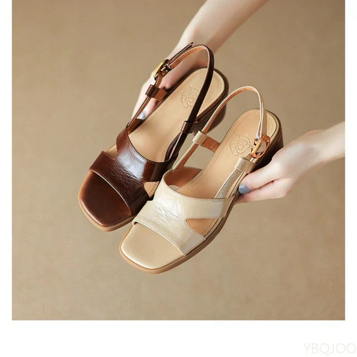 Briony | Women's Square Toe Buckle Slingback Platform Sandals