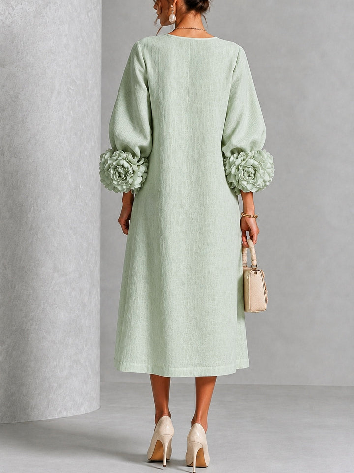 Hester | Women's Sage Modest Fall Winter Mother Of The Bride Wedding Guest Dress