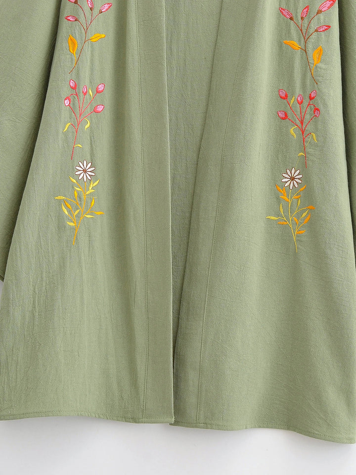 Wendla | Women Floral Embroidered Kimono Cardigan