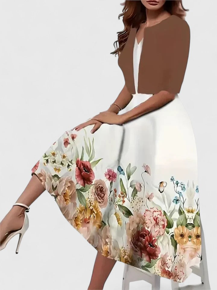Theresa | Women's Wedding Guest Floral Midi Dress