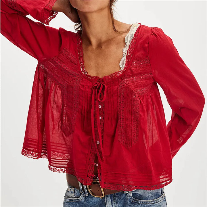 Zenobia | Women Long Sleeve Linen Blouse
