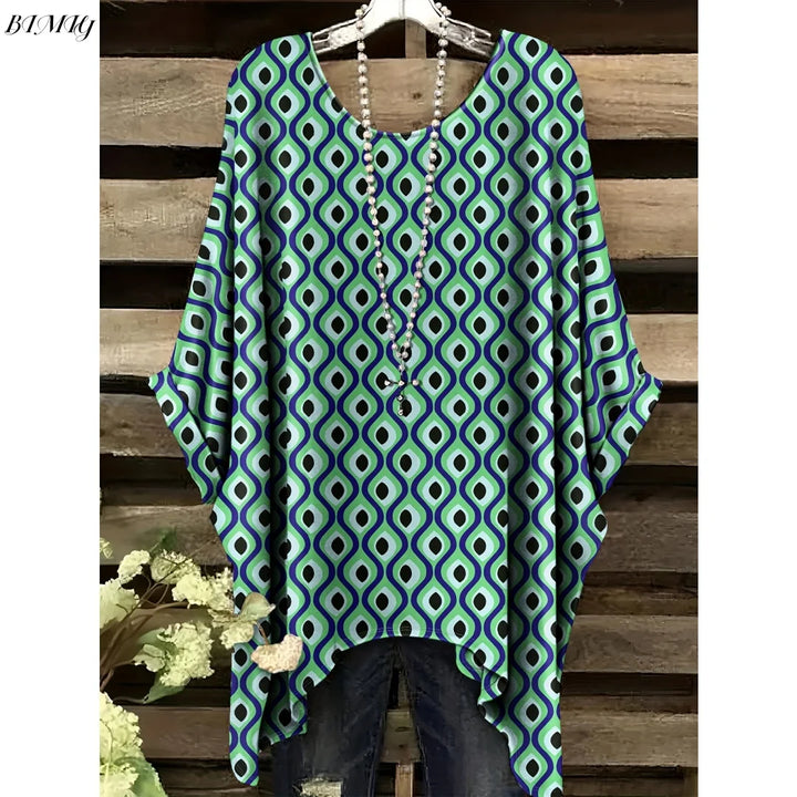 Hope | Women's Floral Crew Neck Short Sleeve Bohemian Tunic