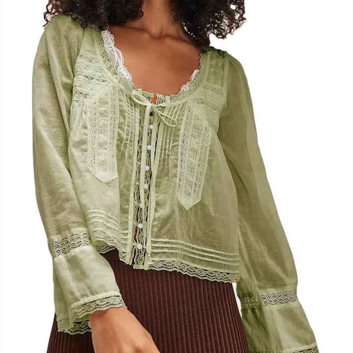 Zenobia | Women Long Sleeve Linen Blouse