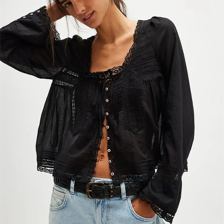 Zenobia | Women Long Sleeve Linen Blouse
