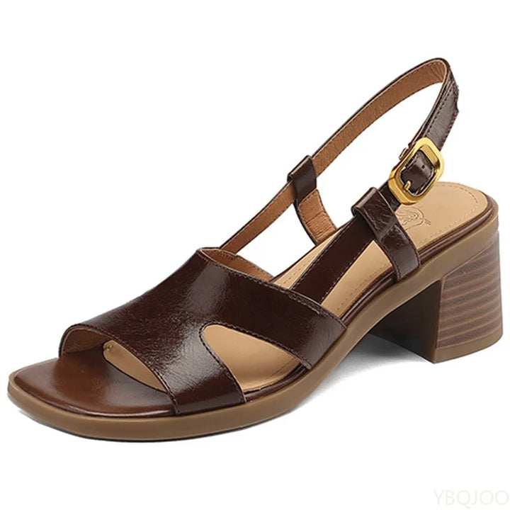 Briony | Women's Square Toe Buckle Slingback Platform Sandals