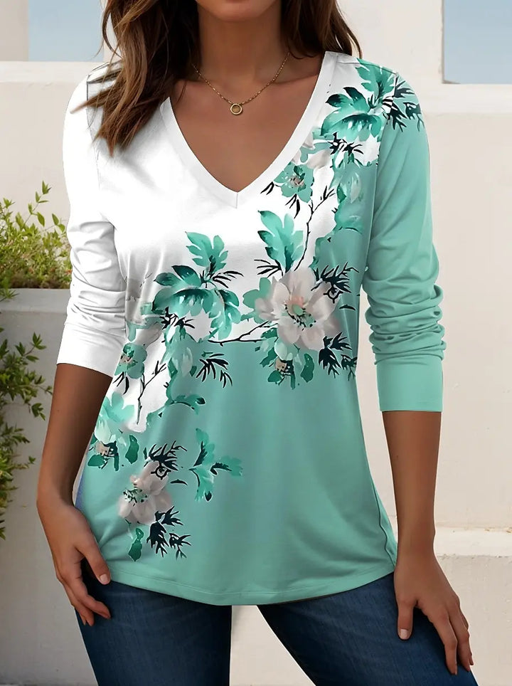 Madeline | Women's V Neck Long Sleeve Casual T Shirt