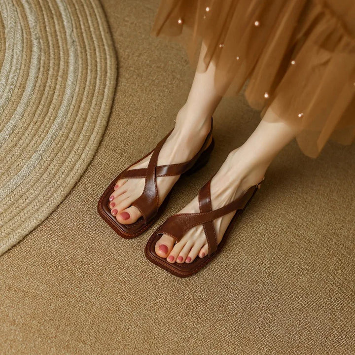 Amalia | Women's Cross Strap Slingback Platform Sandals