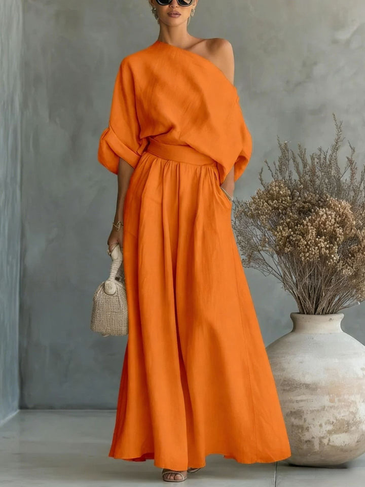 Romilly | Women One Shoulder Wedding Guest Two Piece Set