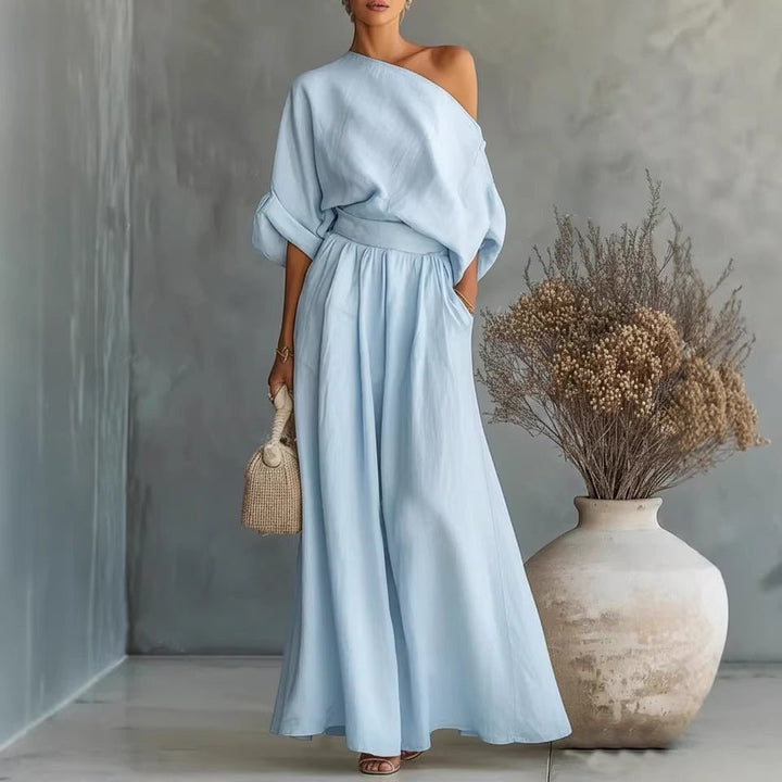 Romilly | Women One Shoulder Wedding Guest Two Piece Set