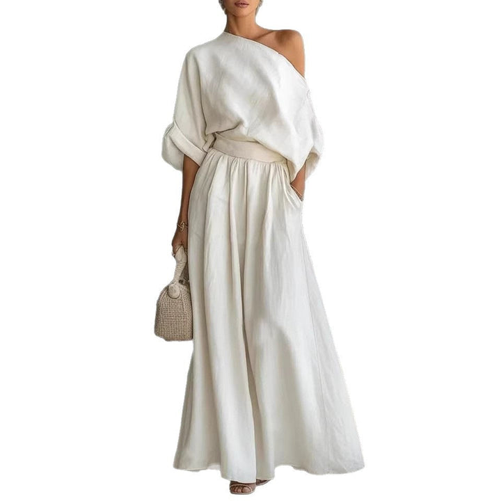 One Shoulder Billowy Sleeve Jumpsuit