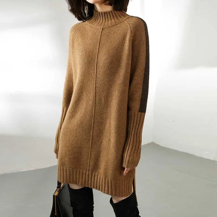 Lottie | Women's High Neck Relaxed Longline Sweater Dress