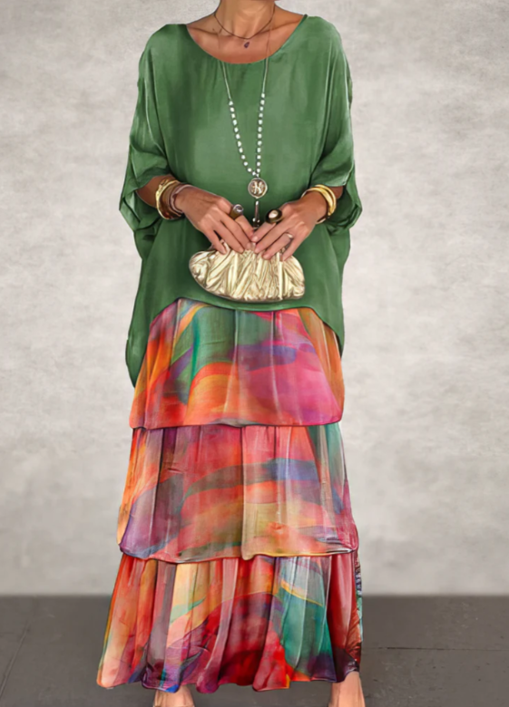 Berenice | Women Tiered Print Cocktail Dress