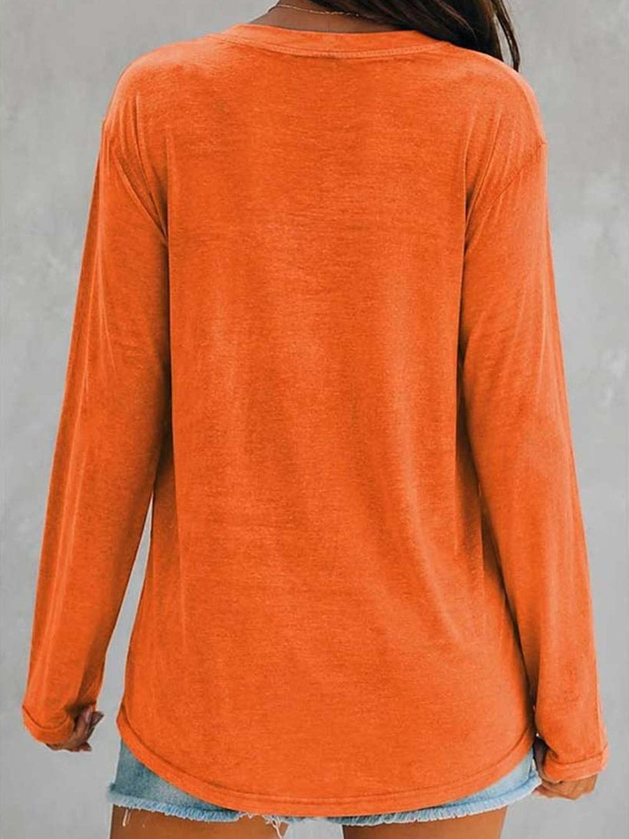 Cressida | Women's Halloween Sweater Orange Witch Print