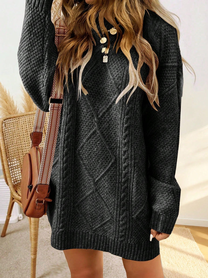 Amabel | Women Cable Knit Sweater Dress