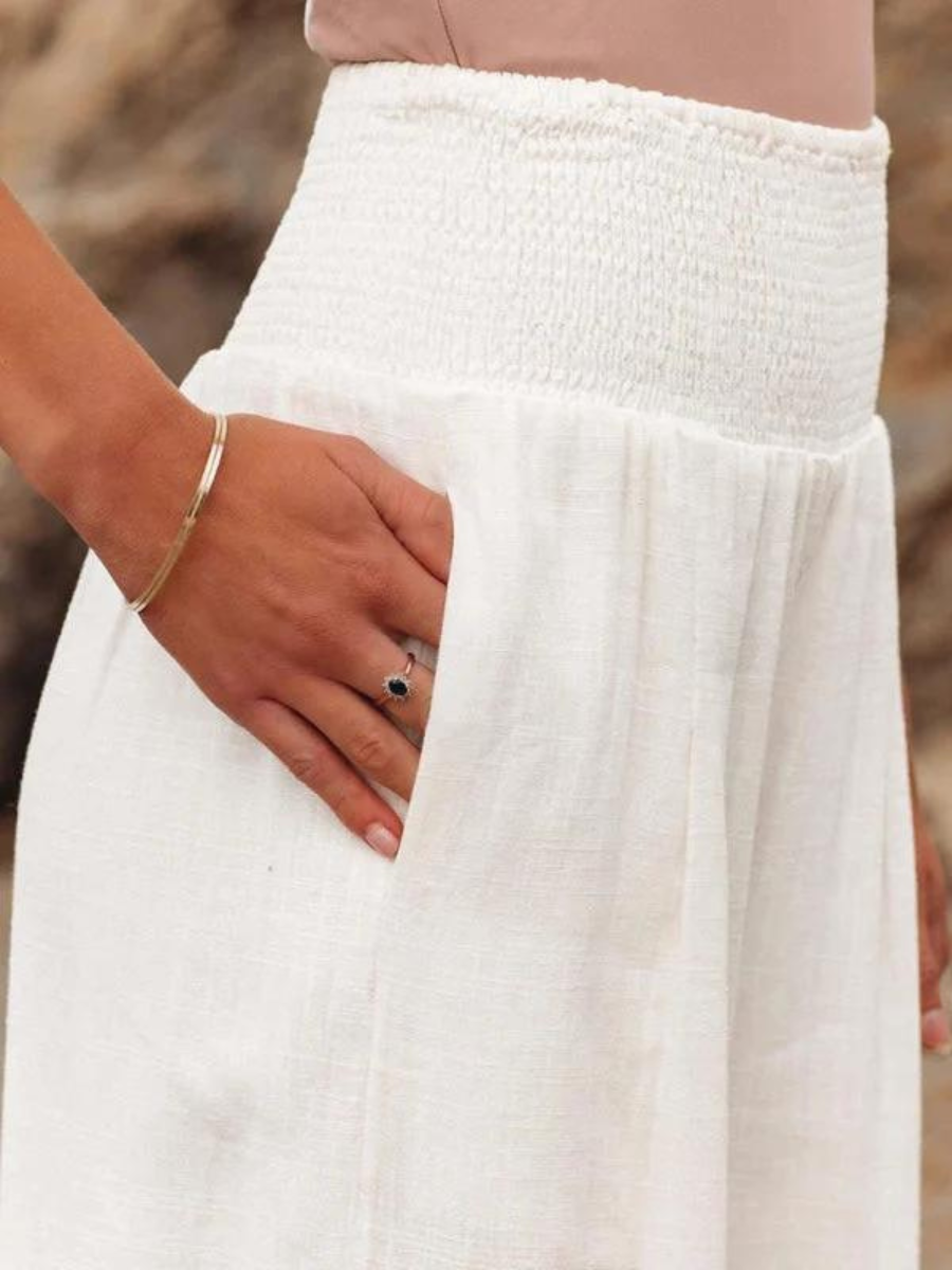 Sierra | Women's Smocked Casual Flowy Wide Leg Pants