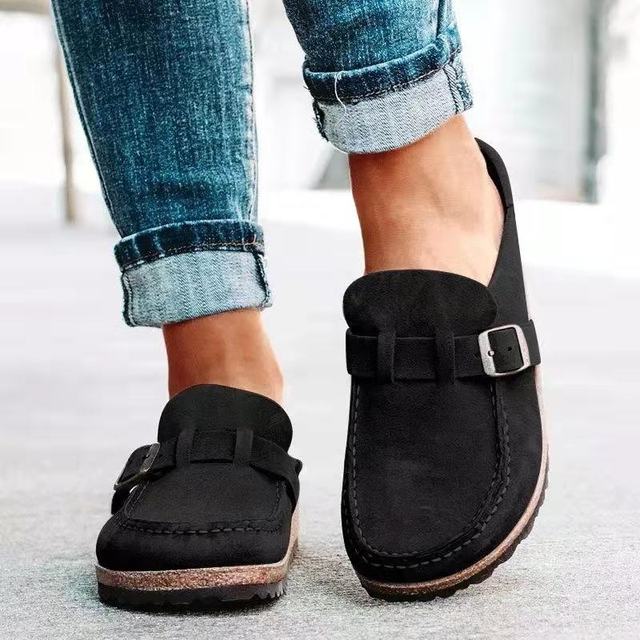 Saskia | Women Buckle Slip On Loafers