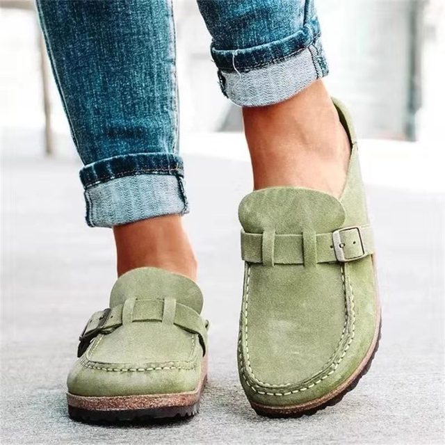 Saskia | Women Buckle Slip On Loafers