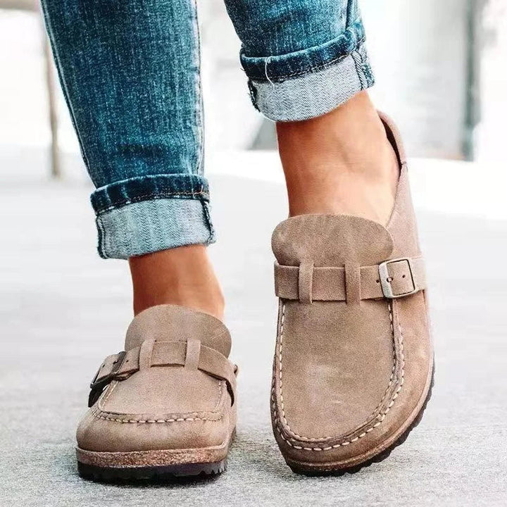 Saskia | Women Buckle Slip On Loafers