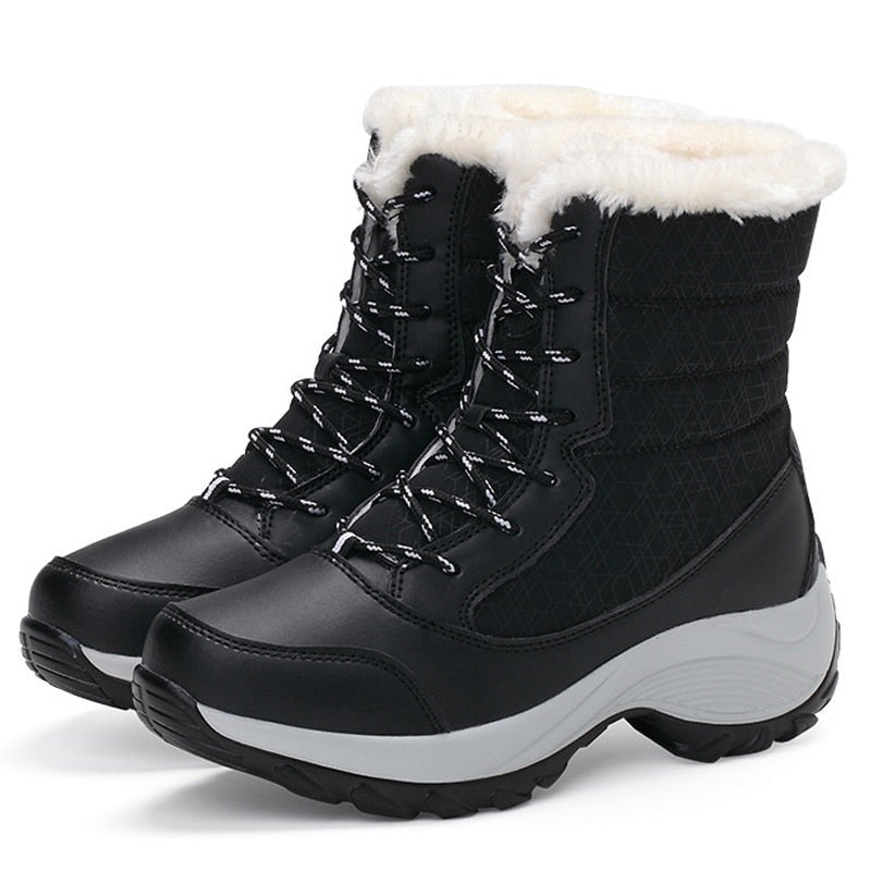 Brigid | Women Fleece Lace Up Hiking Boots