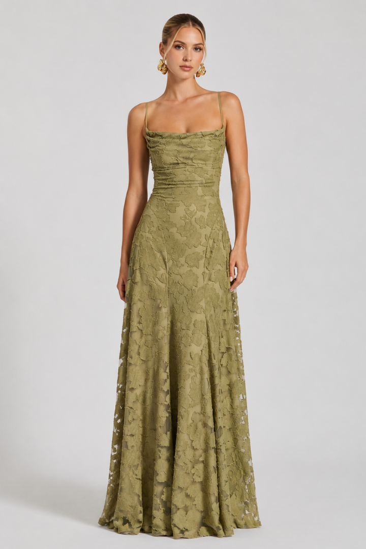 Balthild | Women Cowl Neck Maxi Floral Dress